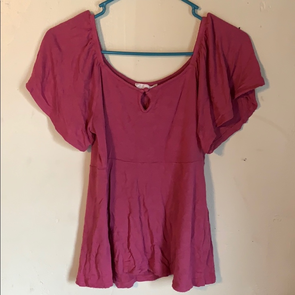 Pink flowy blouse